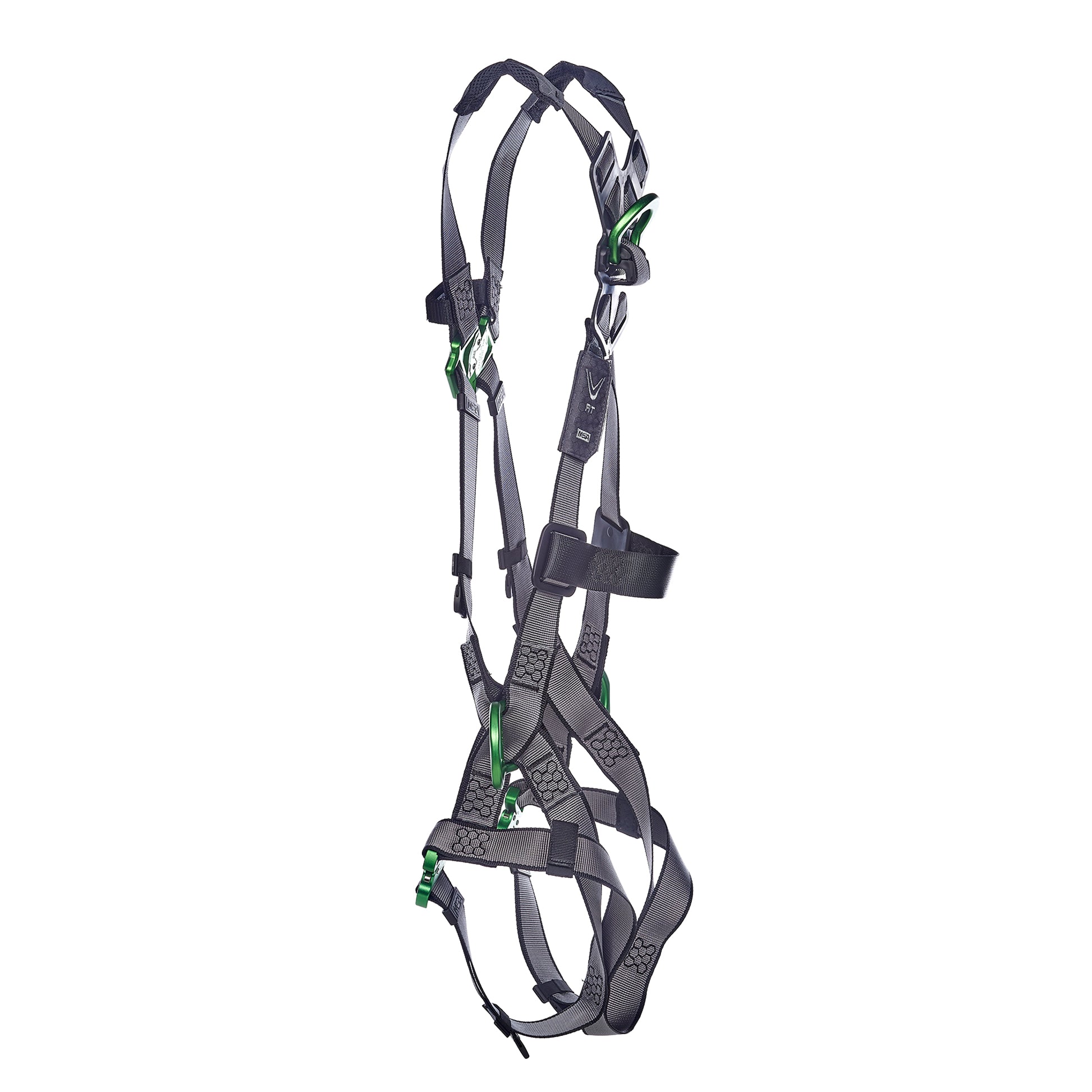MSA V-FIT Harness w/Back & Side D-Rings - Quick-Connect Leg Straps - Super Extra Large - 10195067