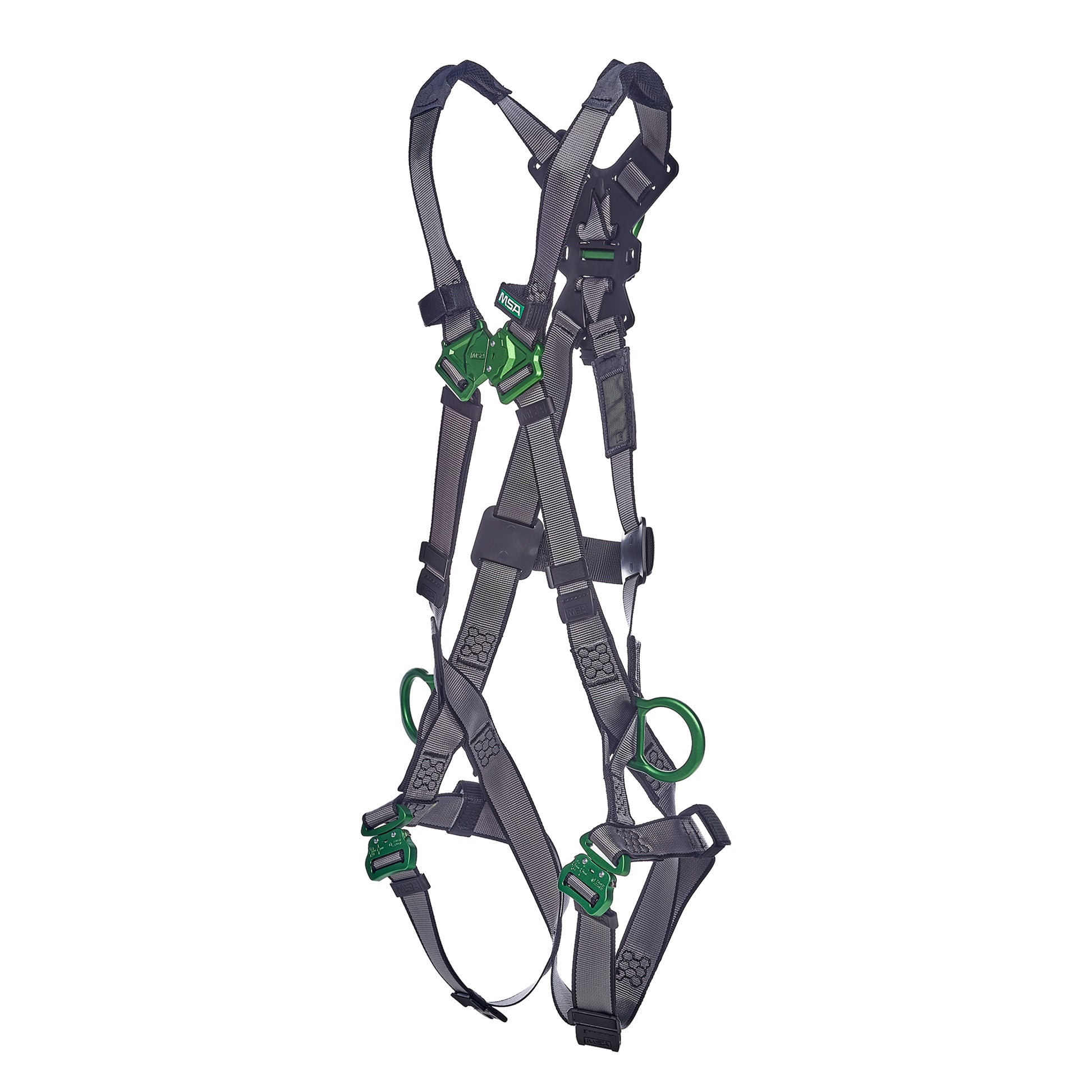 MSA V-FIT Harness w/Back & Side D-Rings - Quick-Connect Leg Straps - Extra Small - 10195063