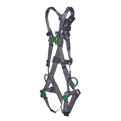 MSA V-FIT Harness w/Back & Side D-Rings - Quick-Connect Leg Straps - Super Extra Large - 10195067