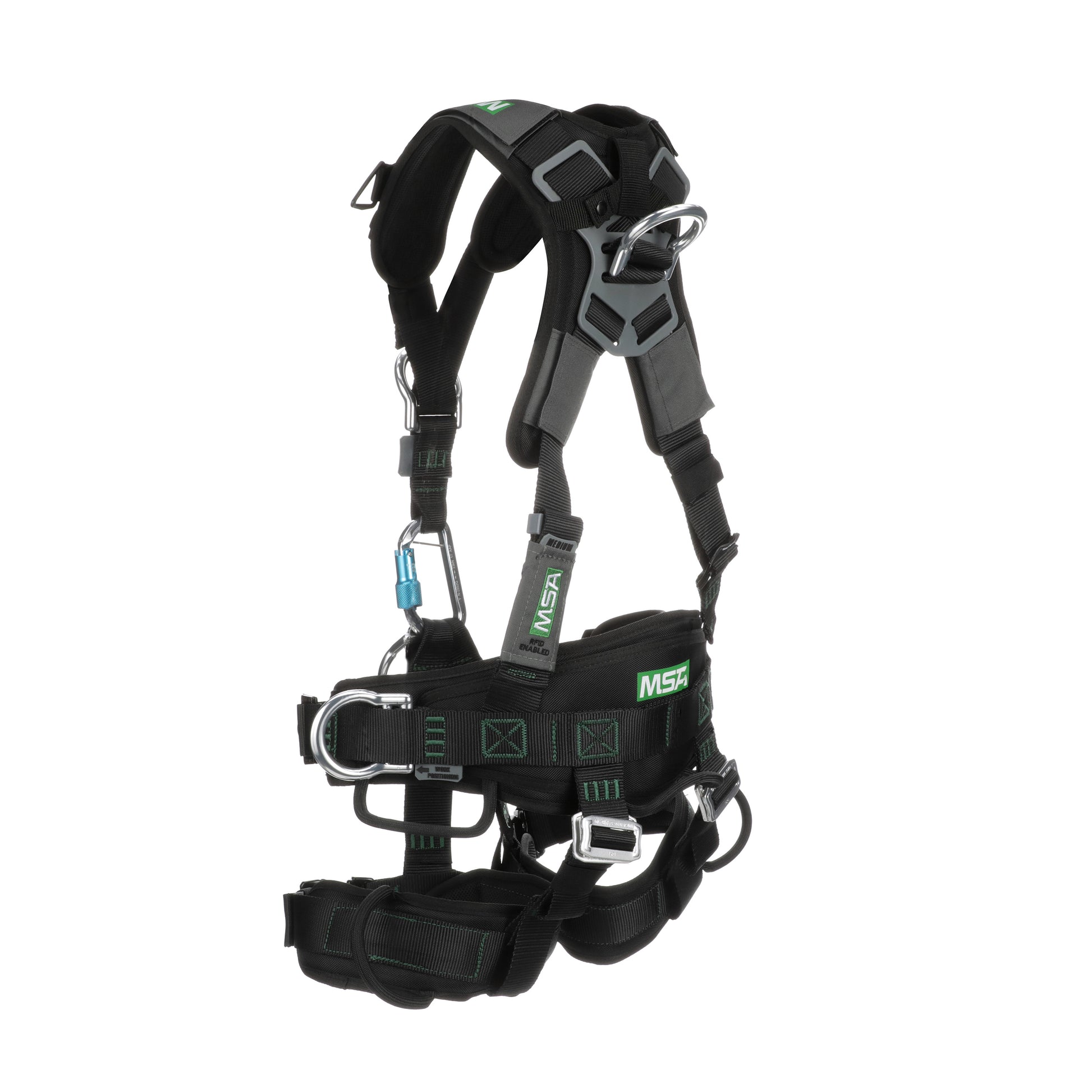 MSA Gravity Suspension Harness w/Back, Front, Belly, & Side D-Rings - Lumbar, Shoulder & Leg Padding - Large - 10150458