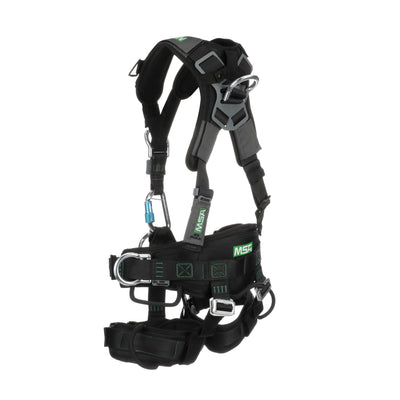 MSA Gravity Suspension Harness w/Back, Front, Belly, & Side D-Rings - Lumbar, Shoulder & Leg Padding - Medium - 10150457