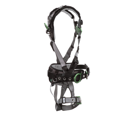 MSA V-FIT Construction Harness w/Back & Side D-Rings - Tongue Buckle Leg Straps - Shoulder Padding - Super Extra Large - 10195151