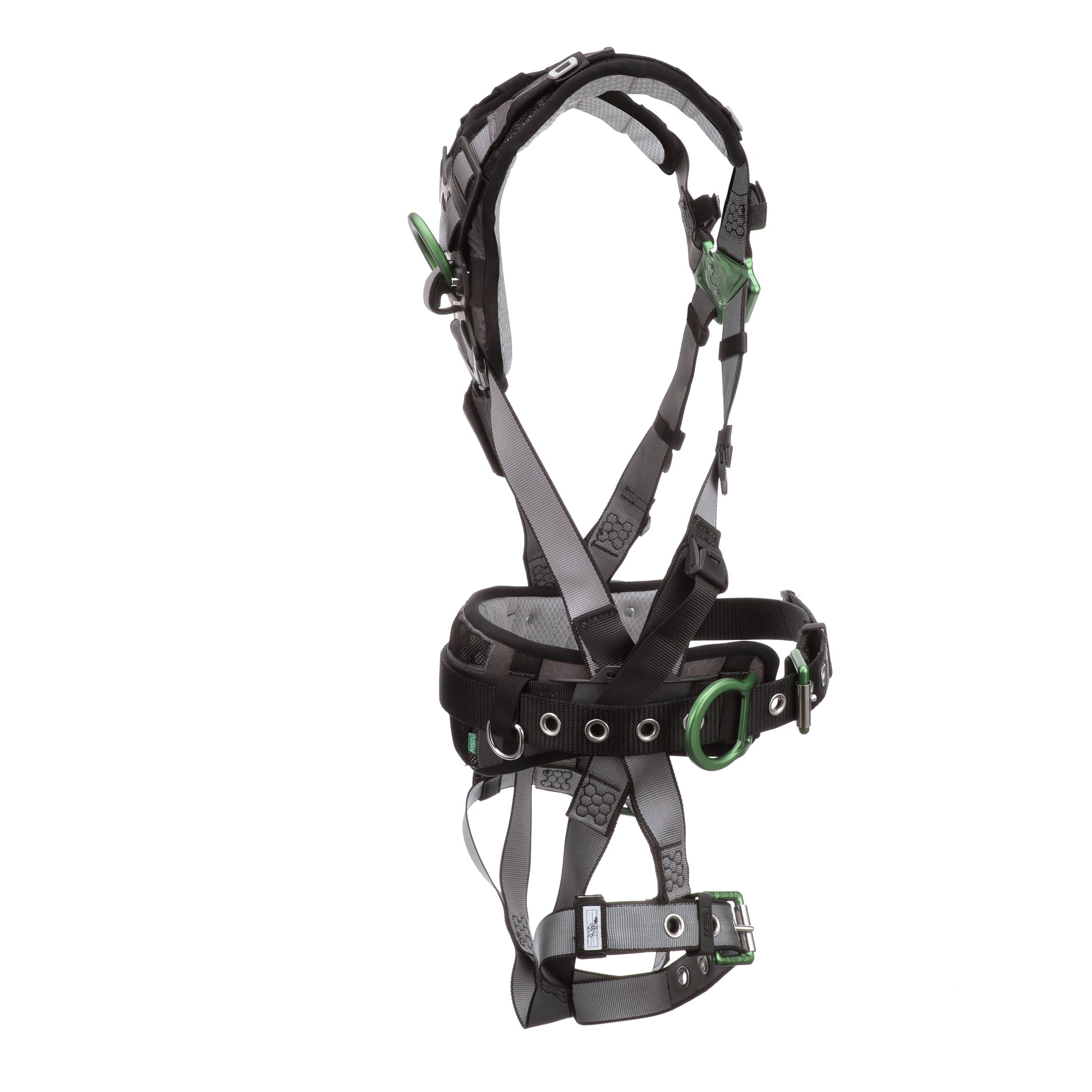 MSA V-FIT Construction Harness w/Back & Side D-Rings - Tongue Buckle Leg Straps - Shoulder Padding - Extra Small - 10195148