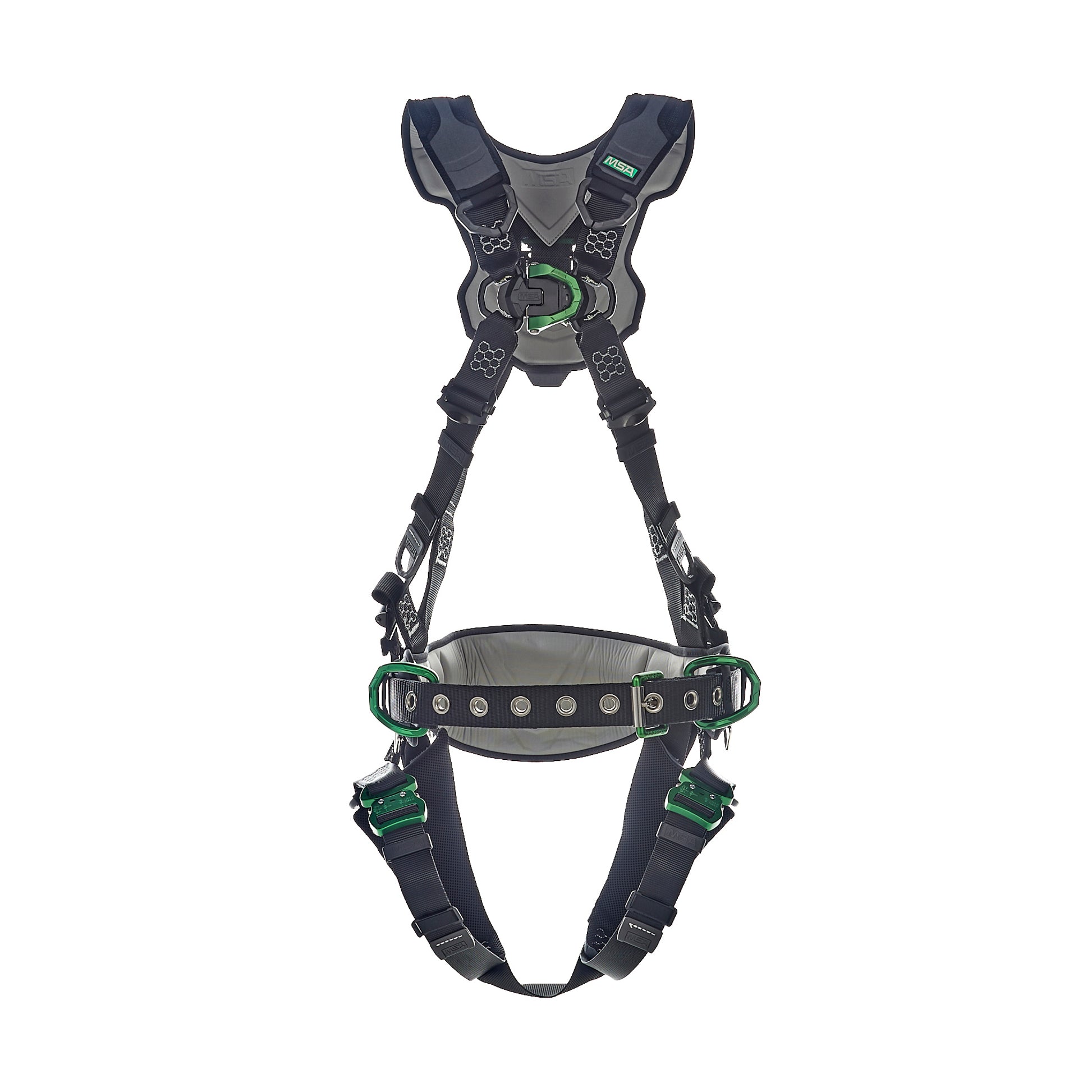 MSA V-FLEX Construction Harness w/Back, Front & Side D-Rings - Quick Connect Leg Straps - Standard - 10211343