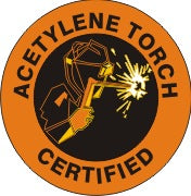 ACETYLENE TORCH CERTIFIED WITH PICTO WELDER - HELMET / HARD HAT MARKERS