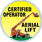 CERTIFIED OPERATOR AERIAL LIFT WITH COLOR ILIFT TRUCK - HELMET / HARD HAT MARKERS
