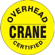 OVERHEAD CRANE CERTIFIED - HELMET / HARD HAT MARKERS - OVERHEAD CRANE CERTIFIED - HELMET / HARD HAT MARKERS, 2x2, Reflective Adhesive Vinyl