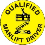 QUALIFIED MANLIFT DRIVER - HELMET / HARD HAT MARKERS