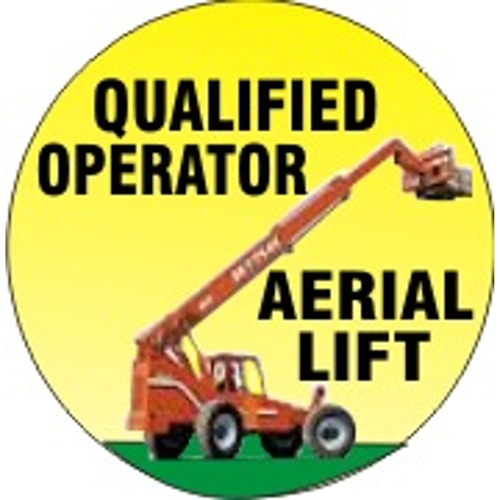 QUALIFIED OPERATOR AERIAL LIFT WITH  COLOR LIFT TRUCK - HELMET / HARD HAT MARKERS - QUALIFIED OPERATOR AERIAL LIFT WITH  COLOR LIFT TRUCK - HELMET / HARD HAT MARKERS, 2x2, Adhesive Vinyl