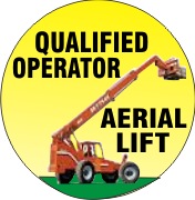 QUALIFIED OPERATOR AERIAL LIFT WITH COLOR ILIFT TRUCK - HELMET / HARD HAT MARKERS