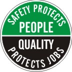 SAFETY PROTECTS PEOPLE QUALITY PROTECTS JOBS - HELMET / HARD HAT MARKERS