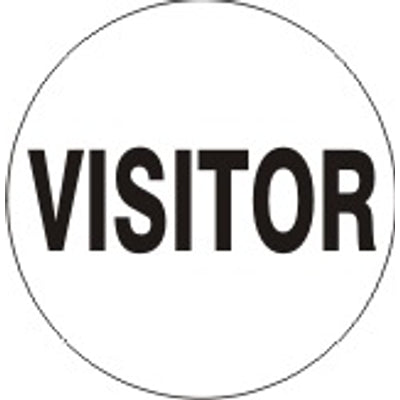 VISITOR  ROUND - HELMET / HARD HAT MARKERS - VISITOR  ROUND - HELMET / HARD HAT MARKERS, 2x2, Adhesive Vinyl