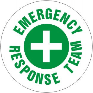 EMERGENCY RESPONSE TEAM WITH WHT/GRN CROSS - HELMET / HARD HAT MARKERS