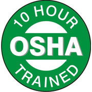 10 HOUR OSHA TRAINED - HELMET / HARD HAT MARKERS - 10 HOUR OSHA TRAINED - HELMET / HARD HAT MARKERS, 2x2, Reflective Adhesive Vinyl