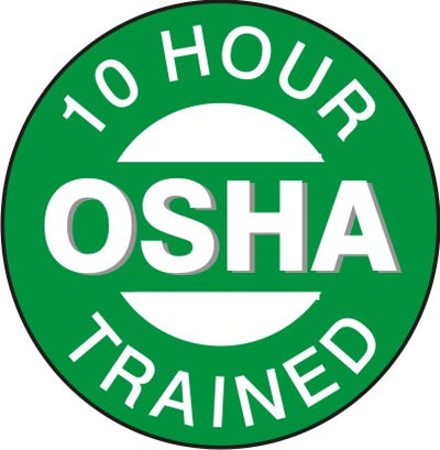 10 HOUR OSHA TRAINED - HELMET / HARD HAT MARKERS