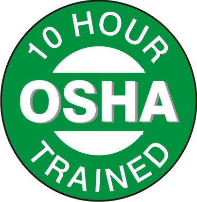 10 HOUR OSHA TRAINED - HELMET / HARD HAT MARKERS - 10 HOUR OSHA TRAINED - HELMET / HARD HAT MARKERS, 2x2, Reflective Adhesive Vinyl