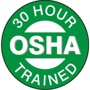 30 HOUR OSHA TRAINED - HELMET / HARD HAT MARKERS - 30 HOUR OSHA TRAINED - HELMET / HARD HAT MARKERS, 2x2, Reflective Adhesive Vinyl