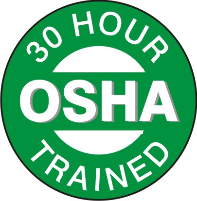30 HOUR OSHA TRAINED - HELMET / HARD HAT MARKERS - 30 HOUR OSHA TRAINED - HELMET / HARD HAT MARKERS, 2x2, Reflective Adhesive Vinyl