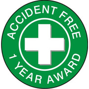 ACCIDENT FREE 1 YEAR AWARD PICTO - HELMET / HARD HAT MARKERS - ACCIDENT FREE 1 YEAR AWARD PICTO - HELMET / HARD HAT MARKERS, 2x2, Reflective Adhesive Vinyl
