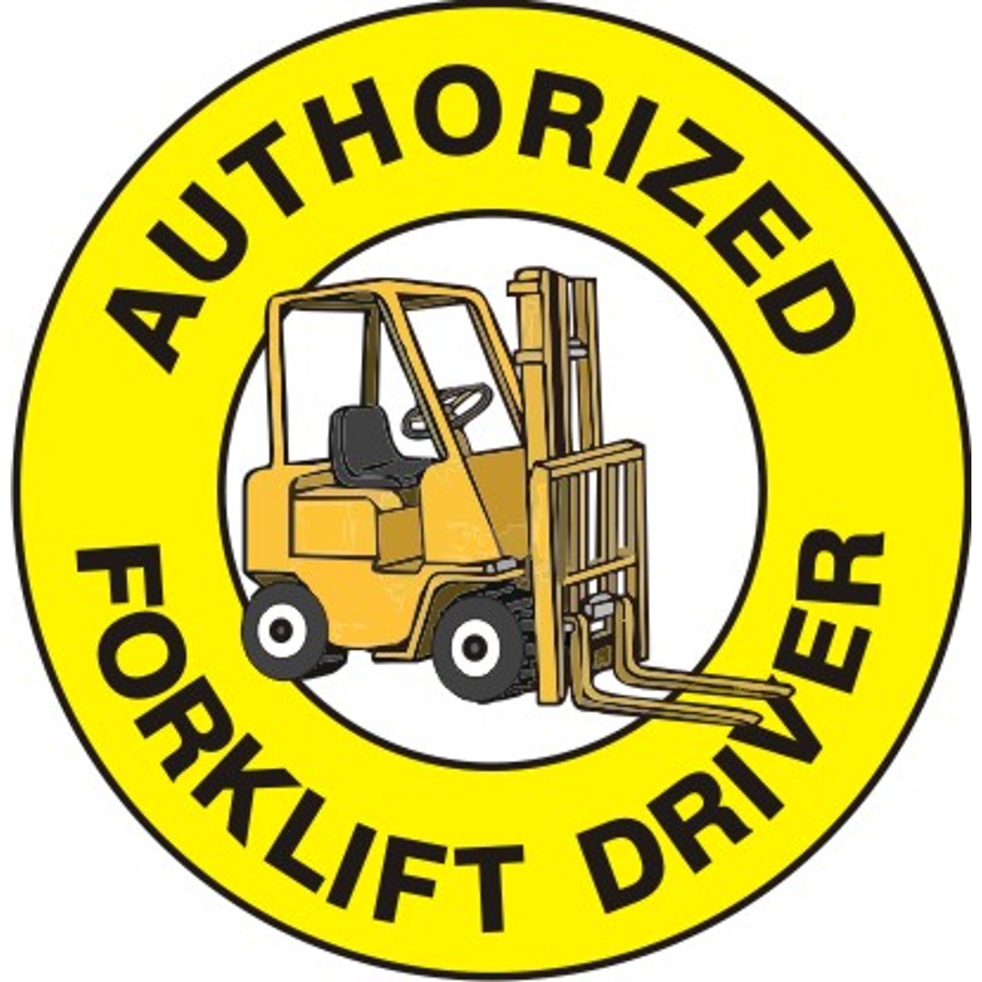 AUTHORIZED FORKLIFT DRIVER PICTO - HELMET / HARD HAT MARKERS - AUTHORIZED FORKLIFT DRIVER PICTO - HELMET / HARD HAT MARKERS, 2x2, Reflective Adhesive Vinyl