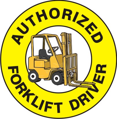 AUTHORIZED FORKLIFT DRIVER PICTO - HELMET / HARD HAT MARKERS - AUTHORIZED FORKLIFT DRIVER PICTO - HELMET / HARD HAT MARKERS, 2x2, Reflective Adhesive Vinyl