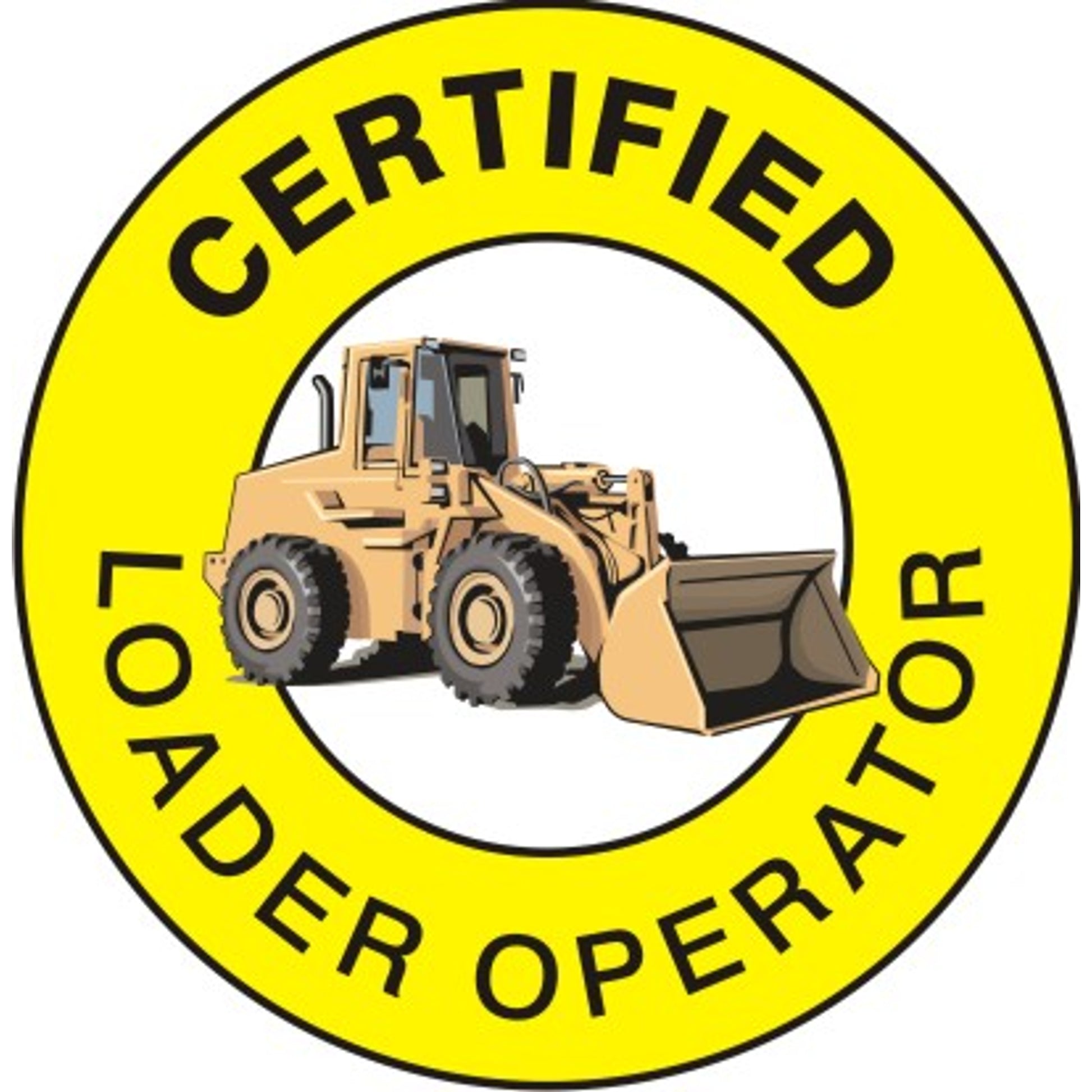 CERTIFIED LOADER OPERATOR PICTO - HELMET / HARD HAT MARKERS - CERTIFIED LOADER OPERATOR PICTO - HELMET / HARD HAT MARKERS, 2x2, Reflective Adhesive Vinyl