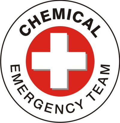CHEMICAL EMERGENCY TEAM CROSS - HELMET / HARD HAT MARKERS