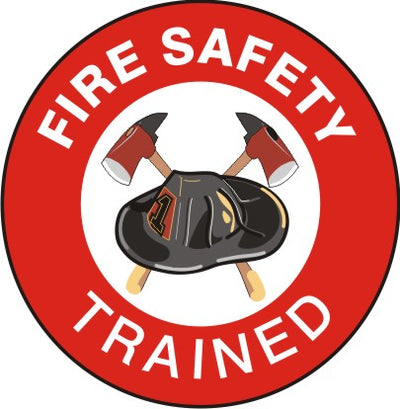 FIRE SAFETY TRAINED PICTO - HELMET / HARD HAT MARKERS