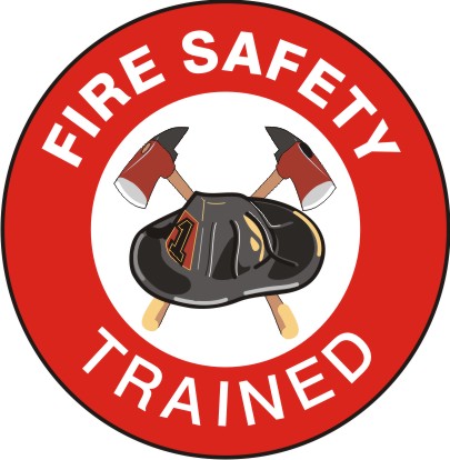 FIRE SAFETY TRAINED PICTO - HELMET / HARD HAT MARKERS - FIRE SAFETY TRAINED PICTO - HELMET / HARD HAT MARKERS, 2x2, Reflective Adhesive Vinyl