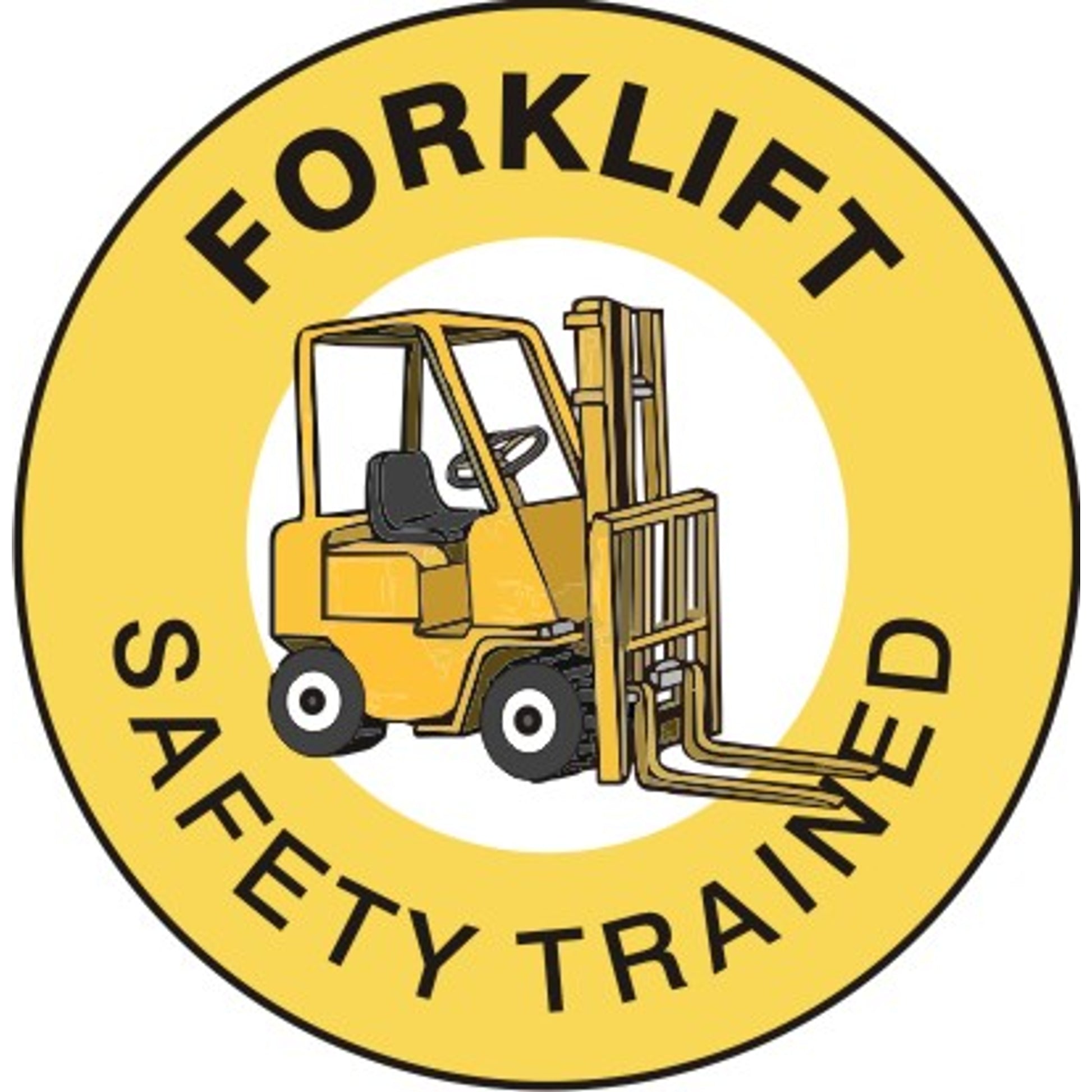 FORKLIFT SAFETY TRAINED PICTO - HELMET / HARD HAT MARKERS - FORKLIFT SAFETY TRAINED PICTO - HELMET / HARD HAT MARKERS, 2x2, Reflective Adhesive Vinyl
