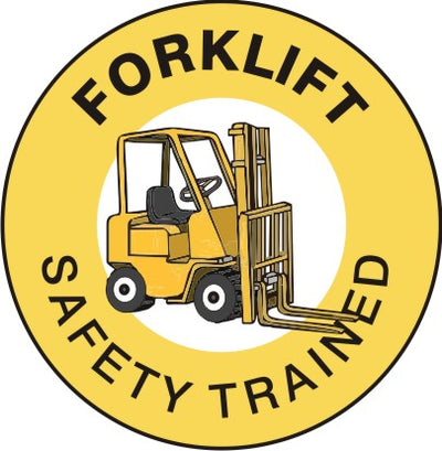 FORKLIFT SAFETY TRAINED PICTO - HELMET / HARD HAT MARKERS