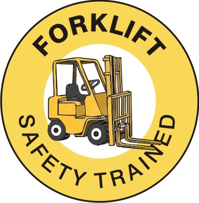 FORKLIFT SAFETY TRAINED PICTO - HELMET / HARD HAT MARKERS - FORKLIFT SAFETY TRAINED PICTO - HELMET / HARD HAT MARKERS, 2x2, Reflective Adhesive Vinyl