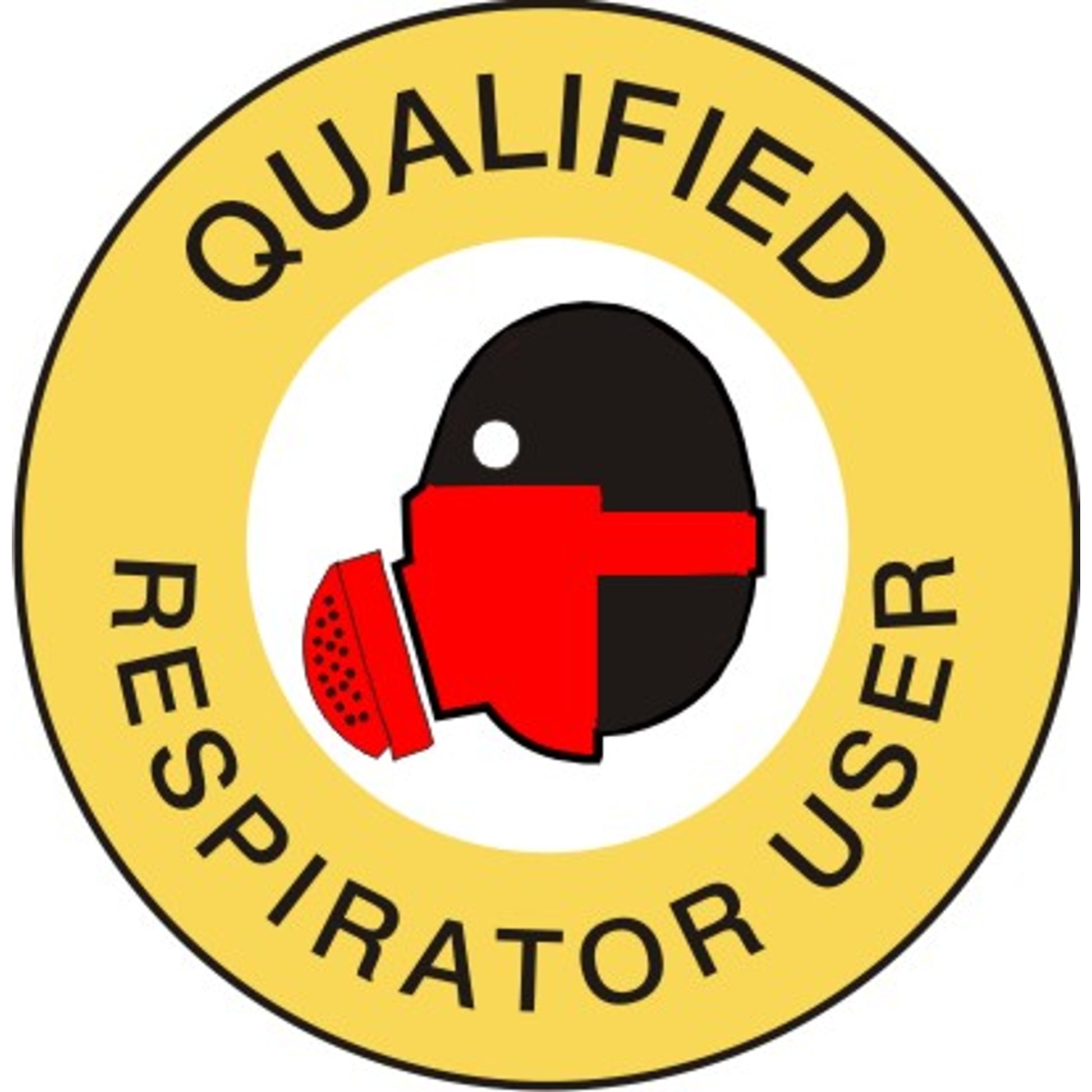 QUALIFIED RESPIRATOR USER PICTO - HELMET / HARD HAT MARKERS - QUALIFIED RESPIRATOR USER PICTO - HELMET / HARD HAT MARKERS, 2x2, Reflective Adhesive Vinyl