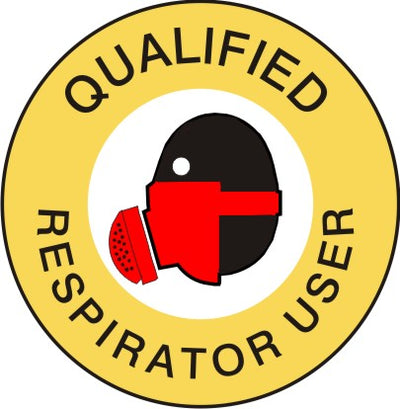 QUALIFIED RESPIRATOR USER PICTO - HELMET / HARD HAT MARKERS