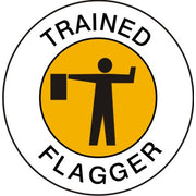 TRAINED FLAGGER PICTO - HELMET / HARD HAT MARKERS - TRAINED FLAGGER PICTO - HELMET / HARD HAT MARKERS, 2x2, Reflective Adhesive Vinyl