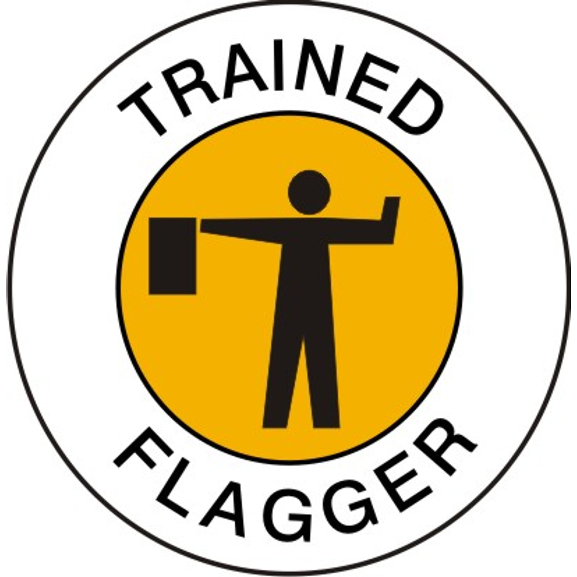 TRAINED FLAGGER PICTO - HELMET / HARD HAT MARKERS - TRAINED FLAGGER PICTO - HELMET / HARD HAT MARKERS, 2x2, Reflective Adhesive Vinyl