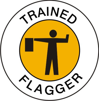 TRAINED FLAGGER PICTO - HELMET / HARD HAT MARKERS