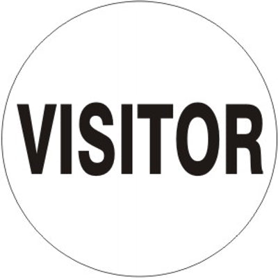VISITOR ROUND - HELMET / HARD HAT MARKERS - VISITOR ROUND - HELMET / HARD HAT MARKERS, 2x2, Reflective Adhesive Vinyl