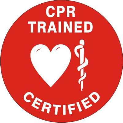 CPR TRAINED CERTIFIED PICTO - HELMET / HARD HAT MARKERS
