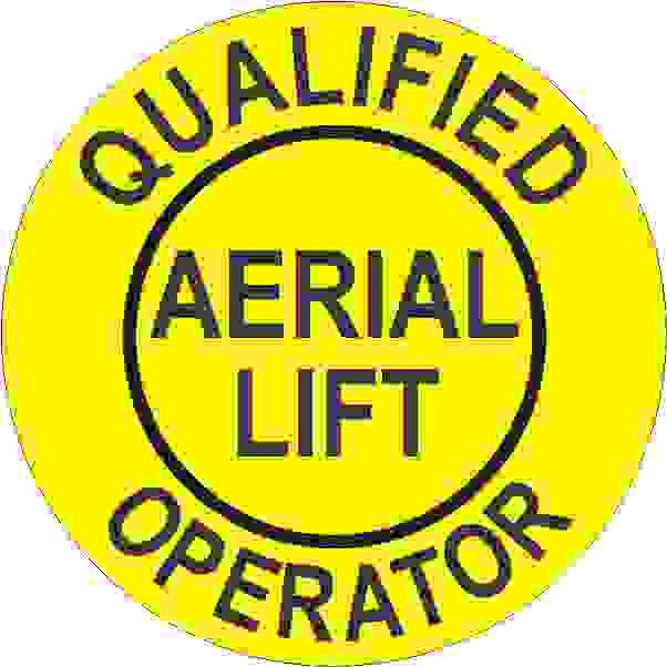 QUALIFIED AERIAL LIFT OPERATOR - HELMET / HARD HAT MARKERS - QUALIFIED AERIAL LIFT OPERATOR - HELMET / HARD HAT MARKERS, 2x2, Reflective Adhesive Vinyl