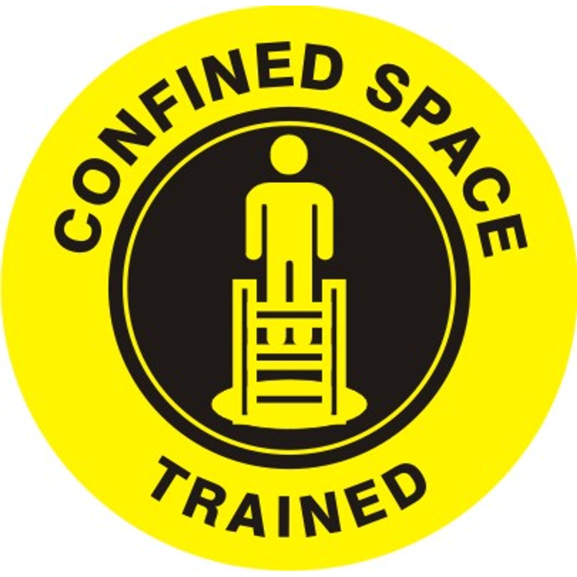 CONFINED SPACE TRAINED PICTO - HELMET / HARD HAT MARKERS - CONFINED SPACE TRAINED PICTO - HELMET / HARD HAT MARKERS, 2x2, Reflective Adhesive Vinyl