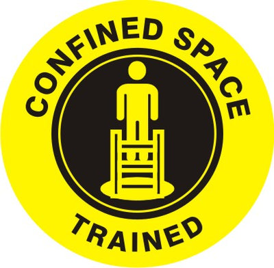 CONFINED SPACE TRAINED PICTO - HELMET / HARD HAT MARKERS
