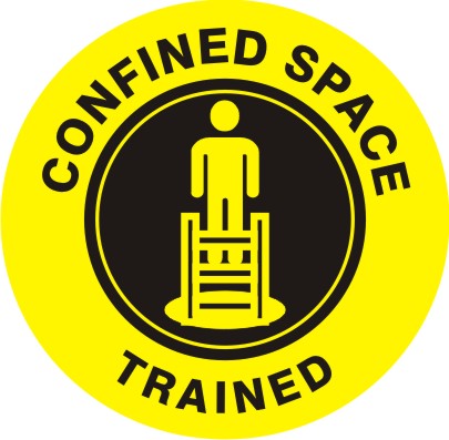 CONFINED SPACE TRAINED PICTO - HELMET / HARD HAT MARKERS - CONFINED SPACE TRAINED PICTO - HELMET / HARD HAT MARKERS, 2x2, Reflective Adhesive Vinyl