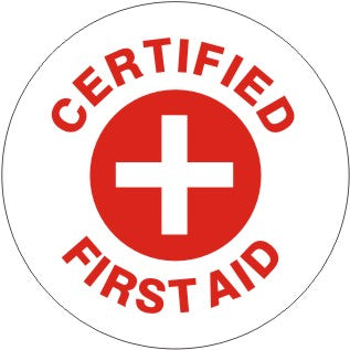 CERTIFIED FIRST AID WITH CROSS - HELMET / HARD HAT MARKERS