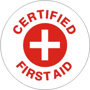 CERTIFIED FIRST AID WITH CROSS - HELMET / HARD HAT MARKERS