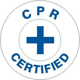 CPR CERTIFIED WITH CROSS & BORDER - HELMET / HARD HAT MARKERS