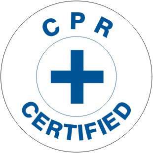 C P R CERTIFIED WITH CROSS & BORDER - HELMET / HARD HAT MARKERS