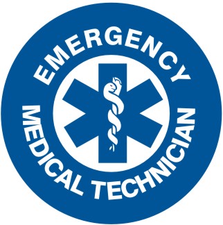 EMERGENCY MEDICAL TECHNICIAN WITH BC/BS SYMBOL - HELMET / HARD HAT MARKERS