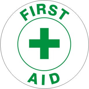 FIRST AID WITH CROSS IN CIRCLE - HELMET / HARD HAT MARKERS