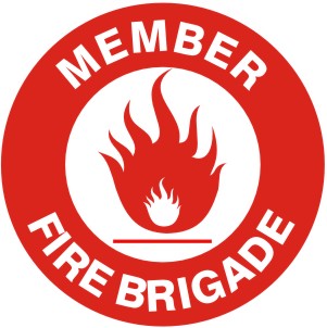 MEMBER FIRE BRIGADE RED/WHT FLAME PICTO - HELMET / HARD HAT MARKERS